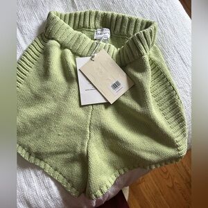 NWT light green knit shorts size small sabo skirt